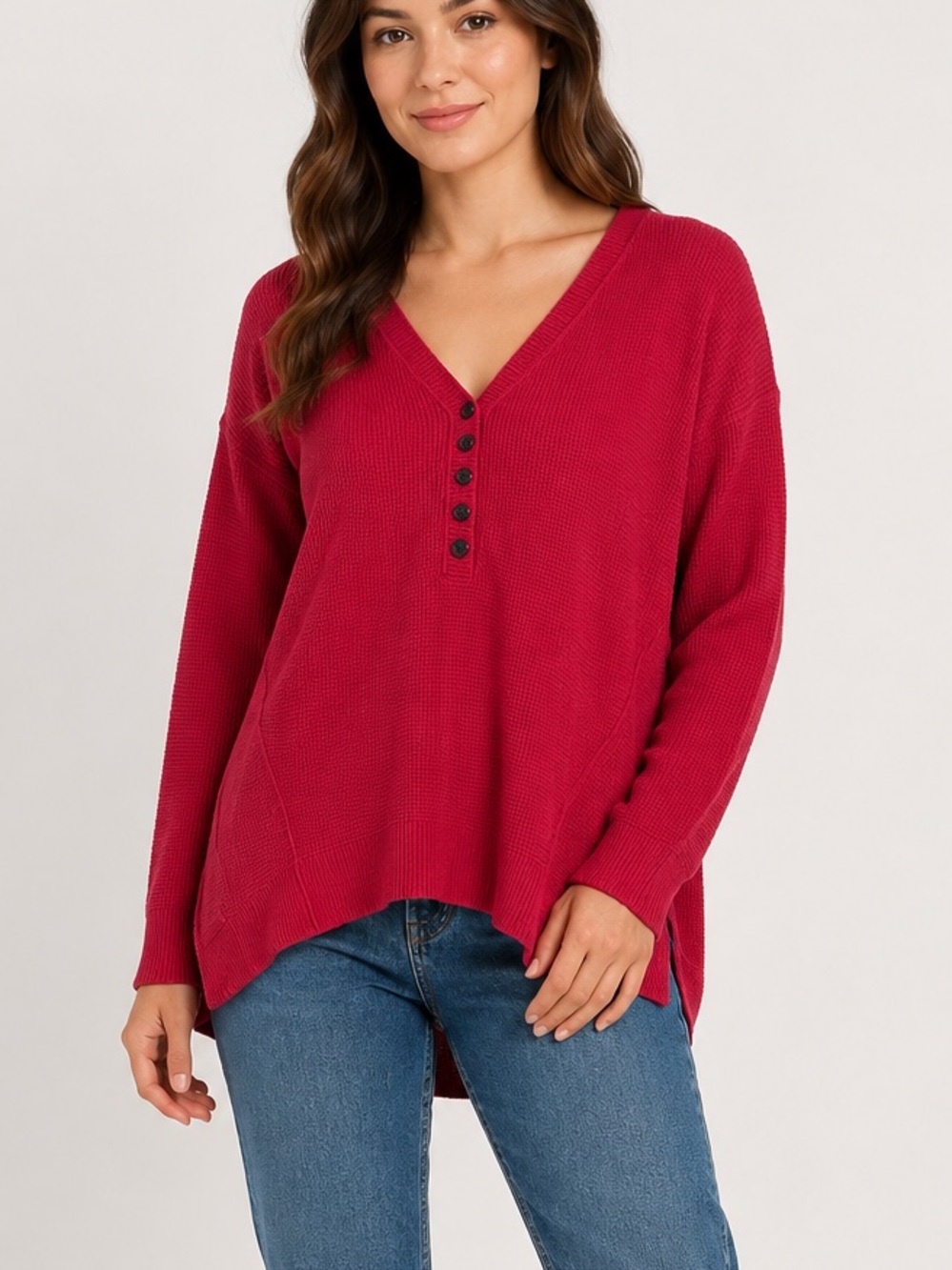 Madewell Ribbed Knit Sweater Xxs Red Wool Alpaca Blend Oversized Tunic